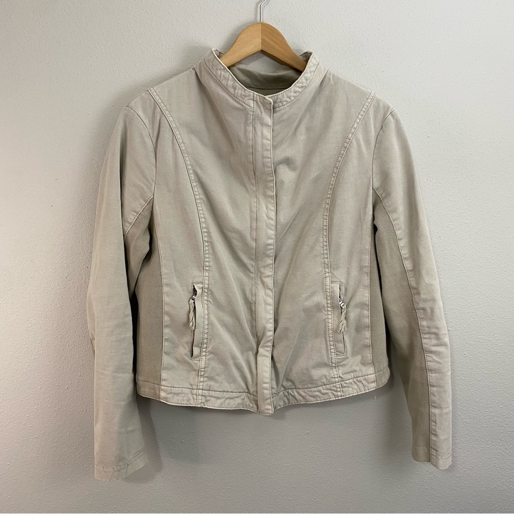 Marrakech Gray Beige Full Zip Utility‎ Jacket Woman’s Size Large